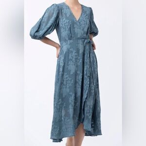 Abbey Glass DIANE WRAP DRESS STEEL BLUE